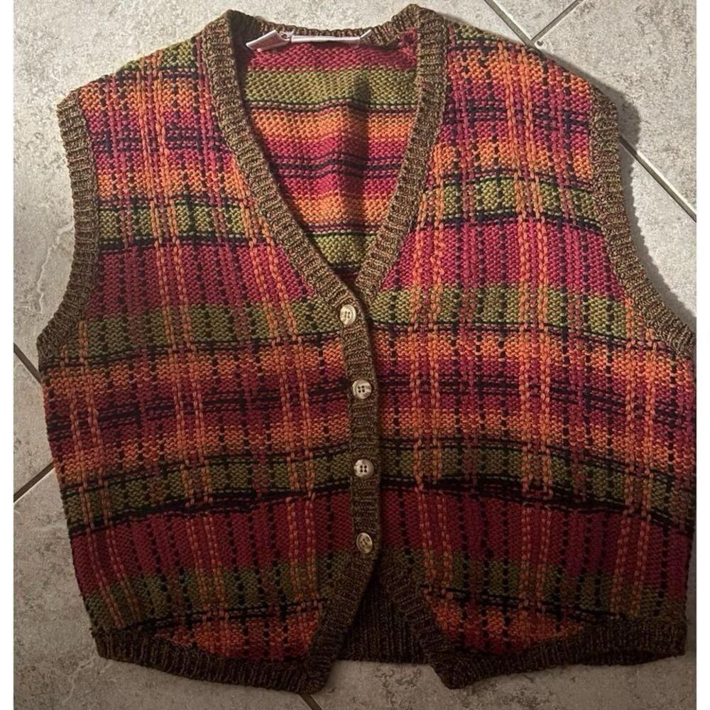 Rafaella vintage button up vest size petite small‎
